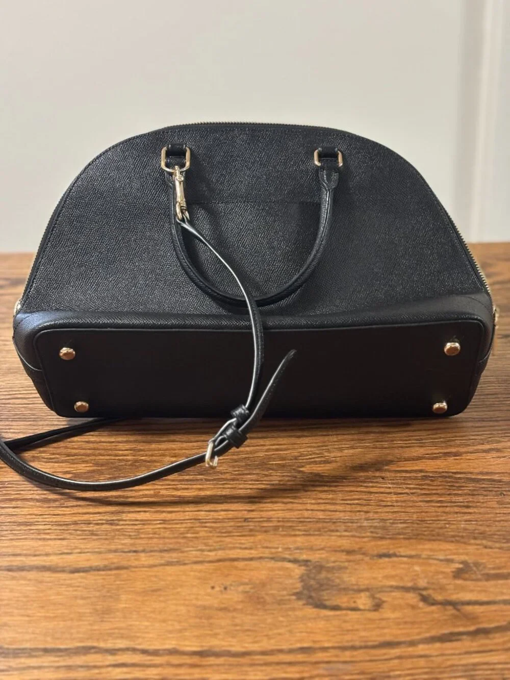 Coach, Black, Corssgrain Leather Sierra Dome Satchel Crossbody